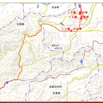 四国霊場八十八箇寺・徳島県・寺の位置関係の地図