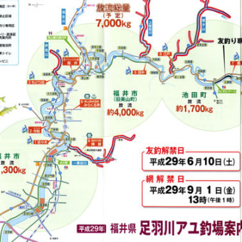 平成29年度　鮎釣り場案内図　他