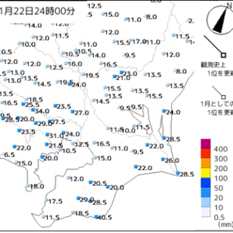 関東地方、甲信越地方南部中心にして大雪！降雪分布を細かくみると・・・・・（1月22日の事例より）