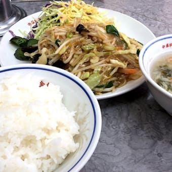 【月替定食】ひき肉と春雨 野菜のピリ辛炒め を頂きました。 at 紫金 青山店