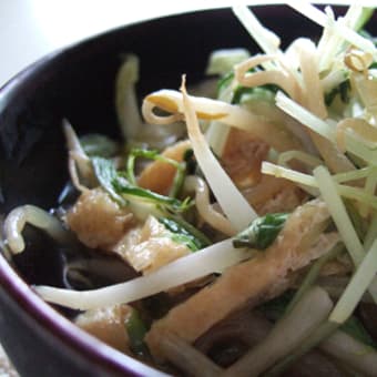 レンジで簡単！水菜ともやしの煮びたし風