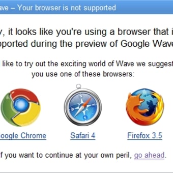 Google Wave の推奨ブラウザ