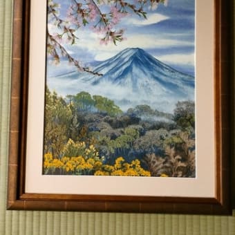 富士山と桜（押し花）