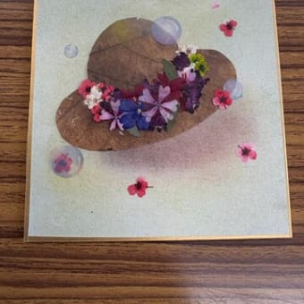 麦わら帽子（押し花）