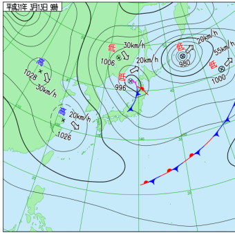 3月13日　日本海沖低気圧