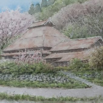 水彩画 壺と貝殻の作品 絵画