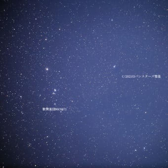 C/2021S3パンスターズ彗星と散開星団NGC6871