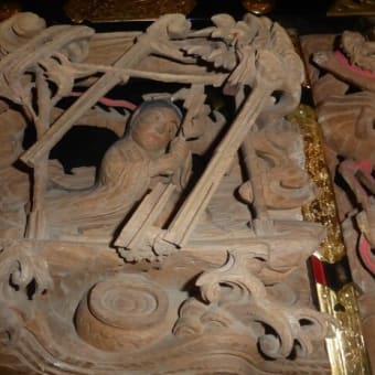 渚の駅たてやまで後藤利兵衛橘義光のお神輿の展示