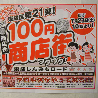 １００円商店街について・・。