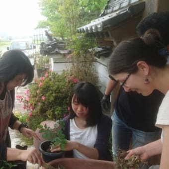 『田植えで国際交流活動』
