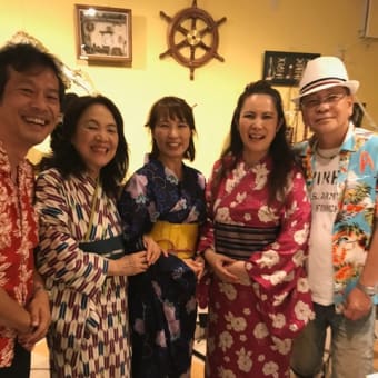 浴衣とアロハのパーティー