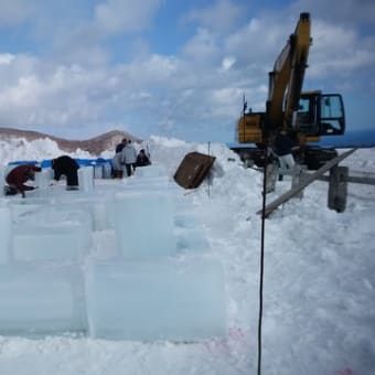 雪のブロックづくり＆場所決め抽選