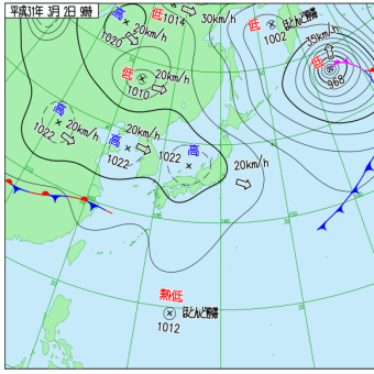 3月2日　帯状高気圧