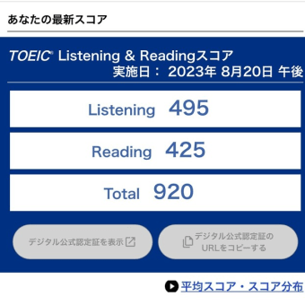 １３回連続ＴＯＥＩＣ　Ｌ＆Ｒ　スコア大公開