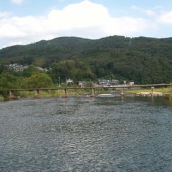 洪水で沈む橋