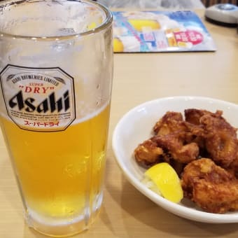 生ビール&若鶏の唐揚げ=550円（税込み）@ガスト