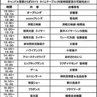 キャンドル雷都とちぎ2013夏至     タイムスケジュール　 