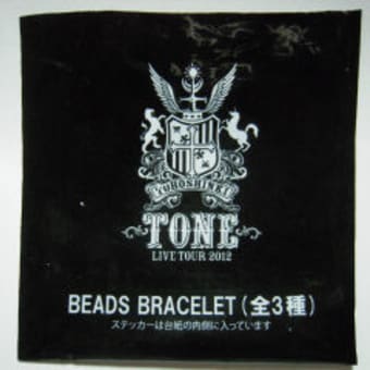 TONEグッズ：ビーズブレスレットの袋で油とりケース