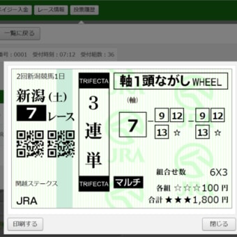 ７月２７日　土曜日のメインレース