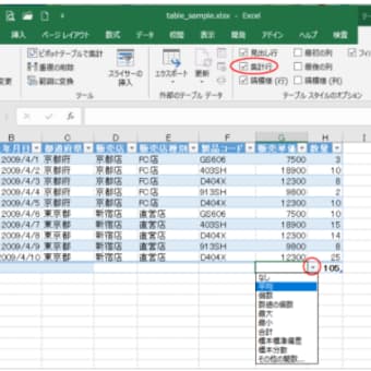 Excel2021 office2021 テーブルでは集計が簡単