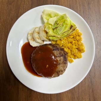 魚焼きパンで焼き野菜とハンバーグ