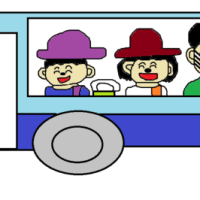 私が鴻巣バスに乗って車の景色を見ました