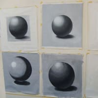 第2回  壁画技術講座「白と黒で、球体を描く」