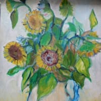七月の花”ひまわり”過去の油絵から