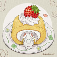 ロールケーキでおやつの時間ψ(*´ڡ`*)♡♪