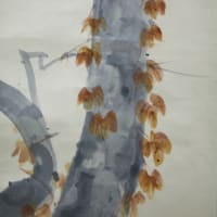 初期の作品　椈ニ啄木鳥　福田豊四郎筆　その１９６