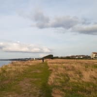 イギリスで海岸を朝散歩