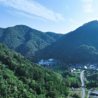 出産祝金目録贈呈＆雲根集落上空からの風景