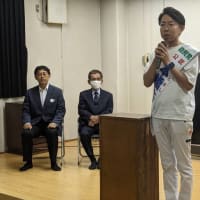 6月20日　本日は都議会議員選挙8日目を迎え、青柳福祉センターで本橋たくみ都議候補による個人演説会を行いました