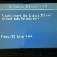 分人々はGateway3dsを起動する際に、赤のカードを挿す後、下記の画像のような問題に会う。