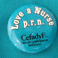 Love a Nurse Pins. USED. TEAL.