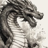 ドラゴン（墨絵）