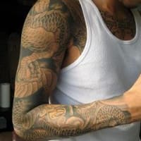 和彫り 龍 ブラックアンドグレー Rice Crocker Tattoo 和彫り 龍 ブラックアンドグレー Rice Crocker Tattoo