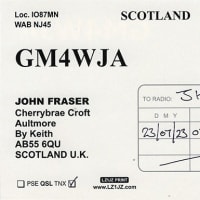 近着QSL（紙） GM4WJA 50MHz/FT8