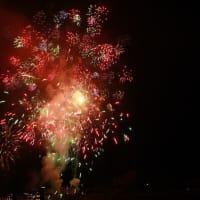 天領・日田、川開き観光祭、花火大会、見物 。　大分県・日田市 。