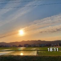 夕景と「満月🌝の出」