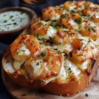 Super Cheesey shrimp garlic bread