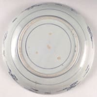 古伊万里　藍柿花鳥図尺皿