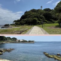 買い物途中から思わぬ観光気分で観音埼灯台に上る。