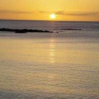 恩納村熱田の落日。「異物」は飛ばなかった（20250610-②）