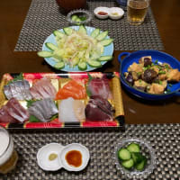 お刺身などの夕食
