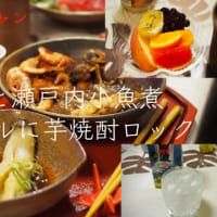 握り寿司と瀬戸内海の小魚煮付けの夕食