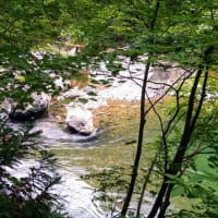 湯瀬渓谷〜吊橋の上でランチタイム