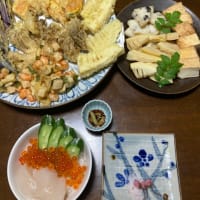 筍の天ぷらとかき揚げ