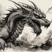 ドラゴン🐉（墨絵）