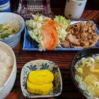 0205桜山「花の屋」で生姜焼き定食を食べる。